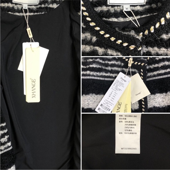 Mohair Wool Blend Cardigan Jacket Lightweight Luxury Chanel-like Shacket Medium - Picture 8 of 11